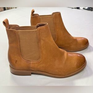 Frye Anna Leather Chelsea Ankle Boots Pull On Brown Tan - 9.5 - Like New!